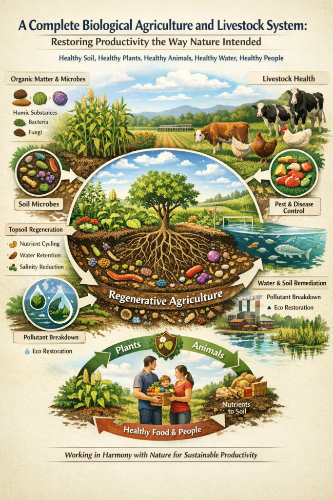 A Complete Biological Agriculture and Livestock System: Restoring Productivity the Way Nature Intended