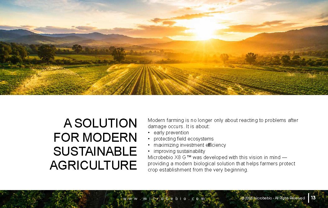 Microbebio- X8G Protect your field from day one Advanced biological granular protection for healthier crops_Page_13