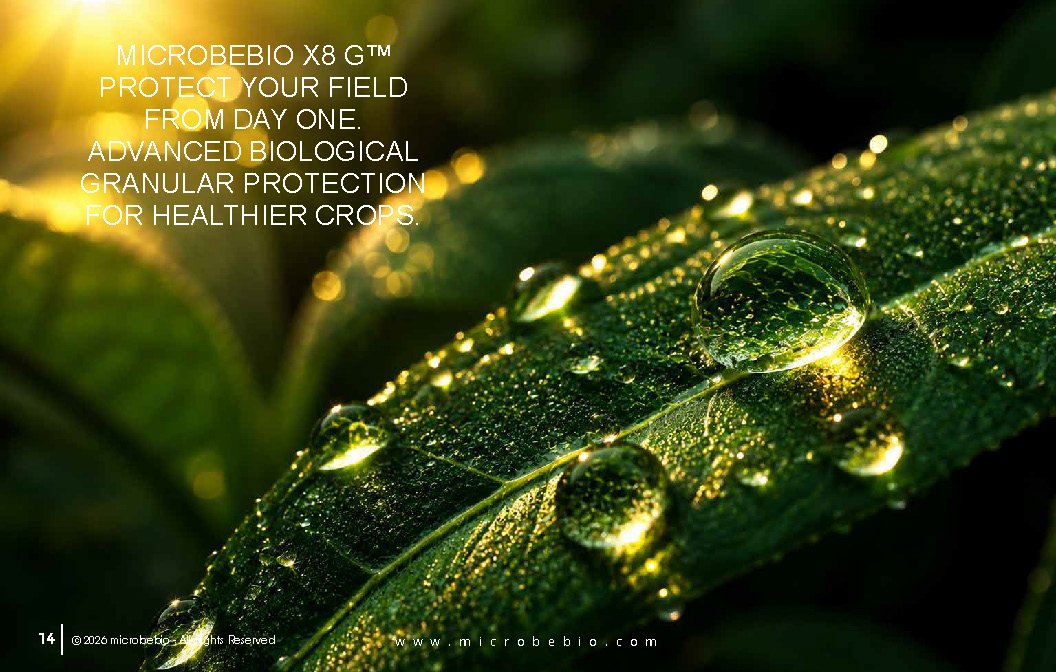 Microbebio- X8G Protect your field from day one Advanced biological granular protection for healthier crops_Page_14